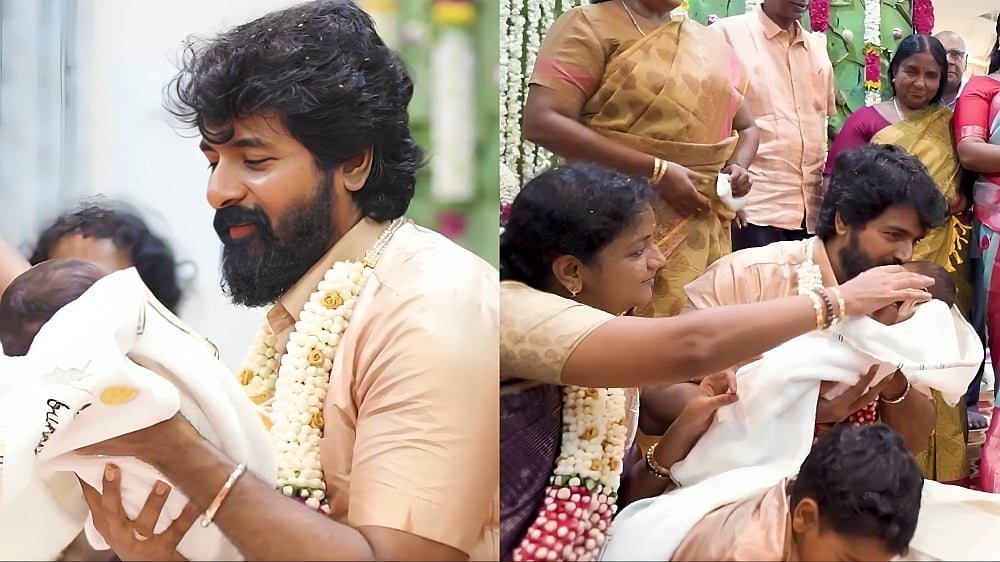 X : Sivakarthikeyan with his third son, Pavan