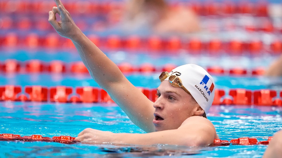 Leon Marchand Paris Olympics 2024 Swimming Event AP Photo