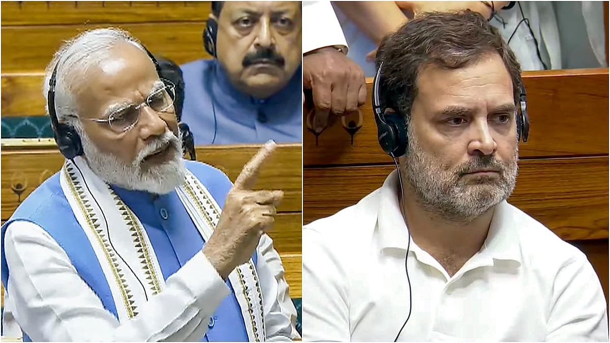 PTI : Prime Minister Narendra Modi (L) and LoP Rahul Gandhi in Lok Sabha.  | 
