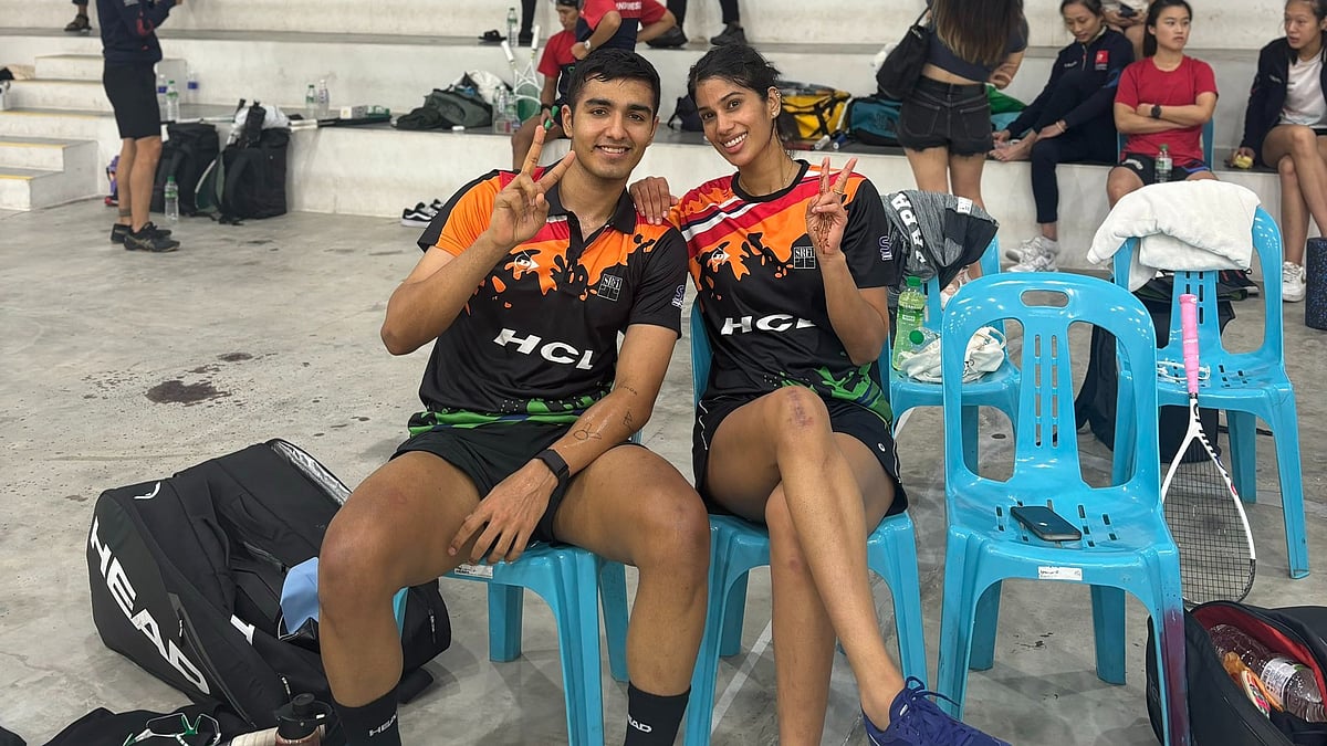 abhay singh and joshna chinappa at asian doubles squash championships X @abhaysinghk98