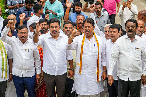 BJP leaders protest in Bengaluru