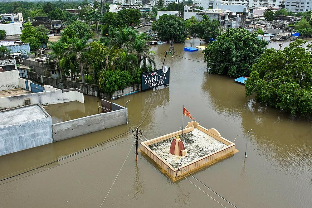 Waterlogging after rain in Surat