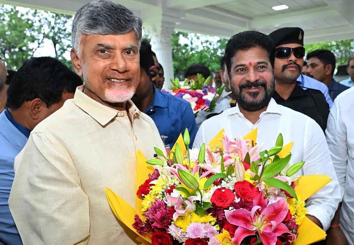 Andhra Pradesh Chief Minister N Chandrababu Naidu and his Telangana counterpart A Revanth Reddy - X/@ncbn