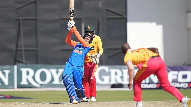 Abhishek Sharma smashes century, India vs Zimbabwe 2nd T20I, Harare, AP photo