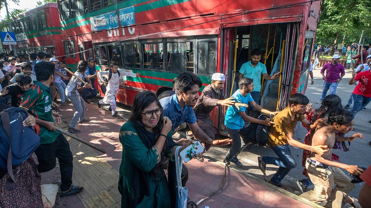 AP : Students protesting against quota system in Bangladesh 