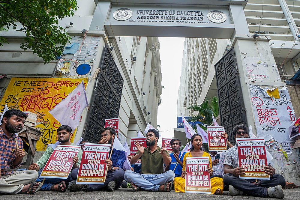 Protest against NEET irregularities
