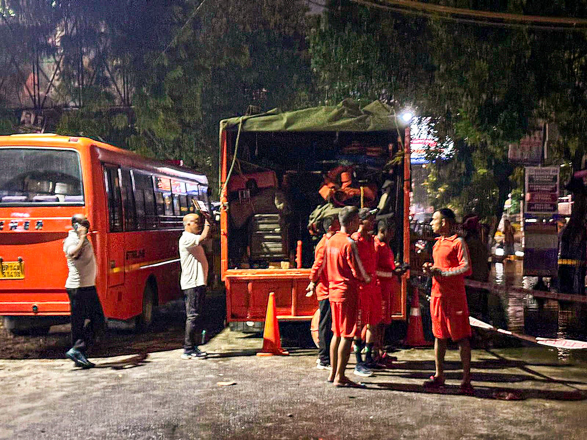 NDRF teams during rescue operation of flooded coaching centre in Delhi