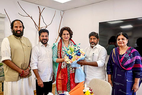Revanth Reddy meets Priyanka Gandhi