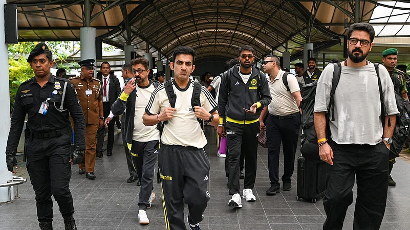 India National Cricket Team and Gautam Gambhir in sri lanka icc x