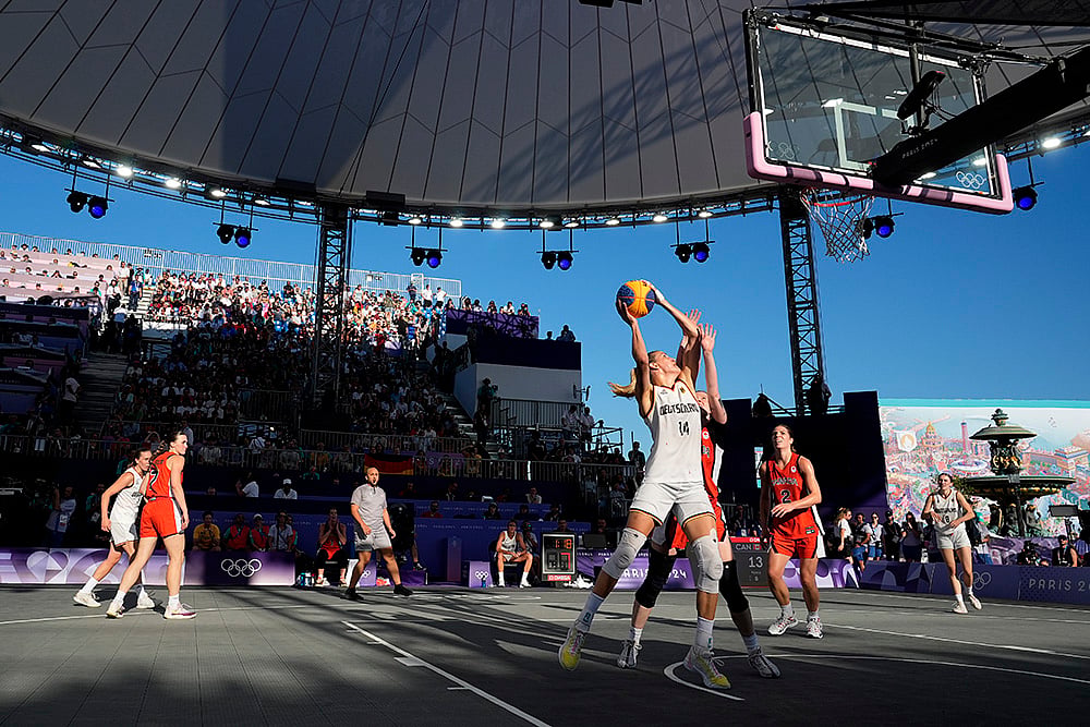 2024 Paris Summer Olympics Day 10 Photo Gallery_womens 3x3 basketball semifinal game