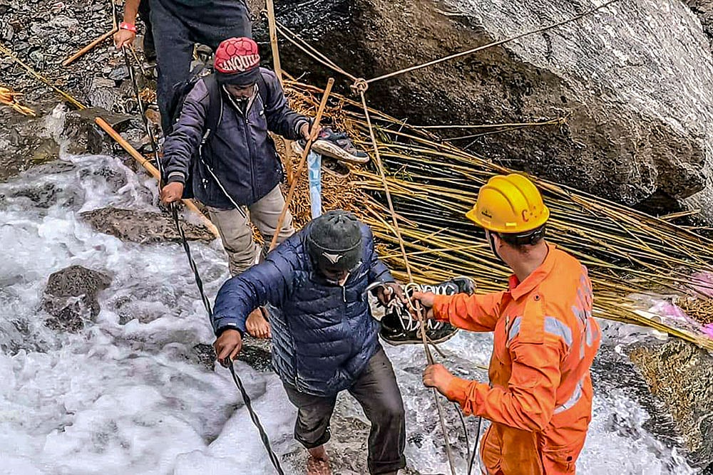 Representative File/PTI : The Kedarnath trek route was blocked by debris from landslides | 