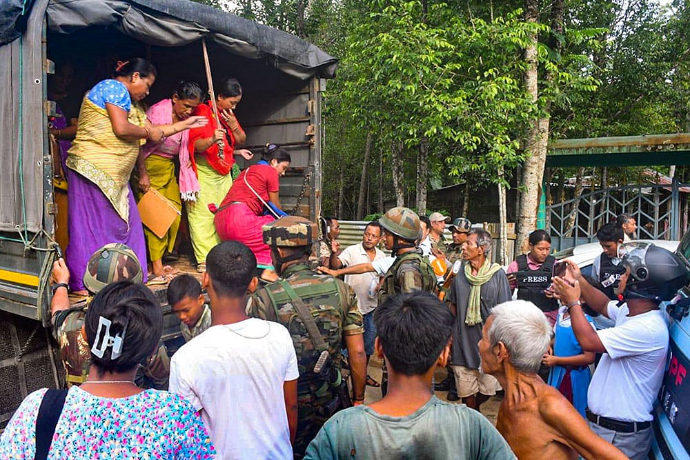 Photo: PTI : Resettlement of displaced people of Manipur