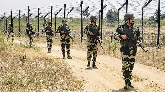 PTI : Border Security Force(BSF) personnel on duty |