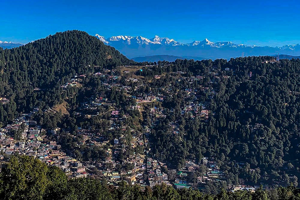 A view of the Nainital town and surrounding hills: Nainitals Dorothys Seat collapses