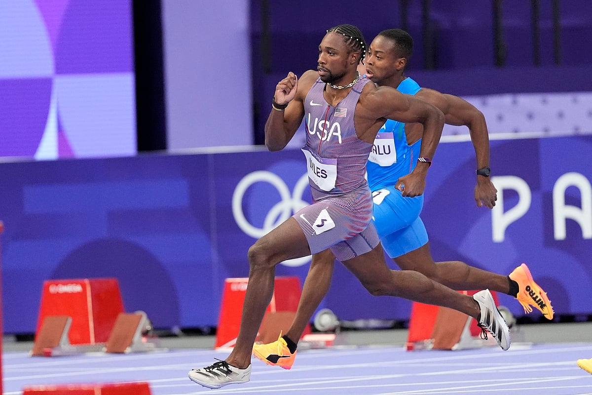 Noah Lyles Paris Olympics 2024 200-meter AP Photo