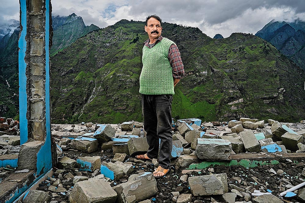 Photo: Vikram Sharma : Portraits of Destruction: Raghu Singh Kunwar’s house in Joshimath was demolished last year after it was marked unsafe