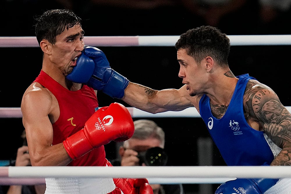 2024 Paris Olympics DAY 13 Photo_mens 57 kg semifinal boxing