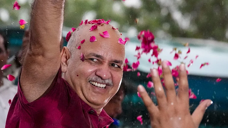 AAP leader Manish Sisodia after coming out of Tihar Jail | - PTI
