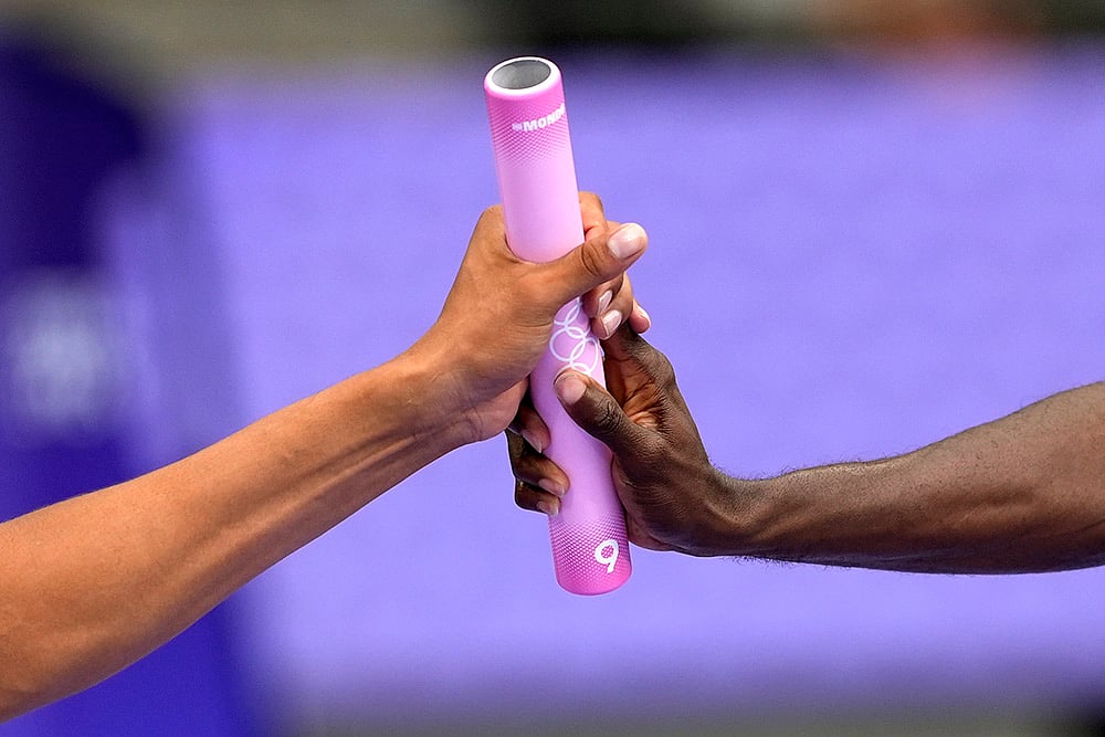 2024 Paris Olympics Day 14_  mens 4x400-meter relay heat 