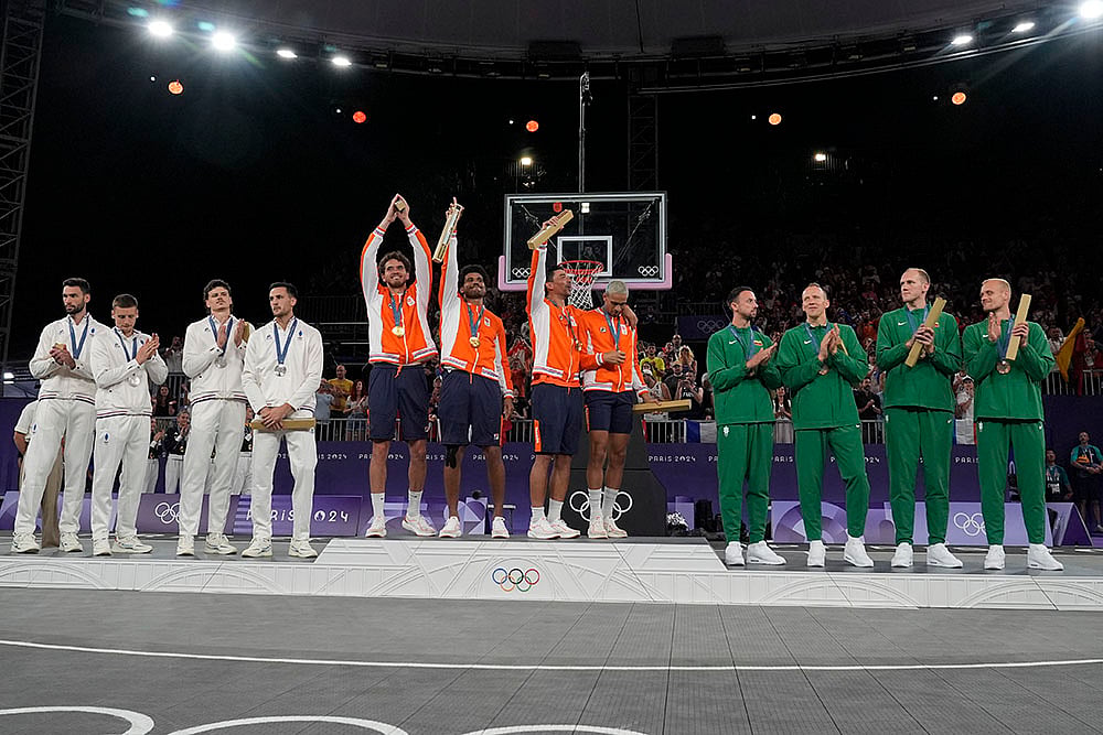 2024 Paris Olympics mens 3x3 basketball medal ceremony1