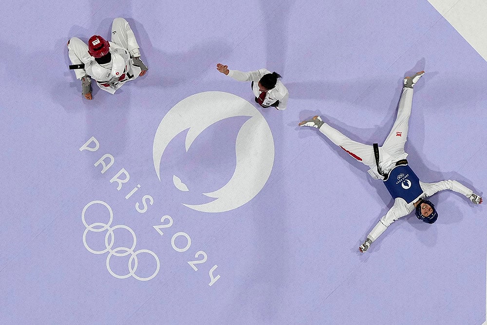2024 Paris Olympics Day 14_womens 67kg Taekwondo semifinal match