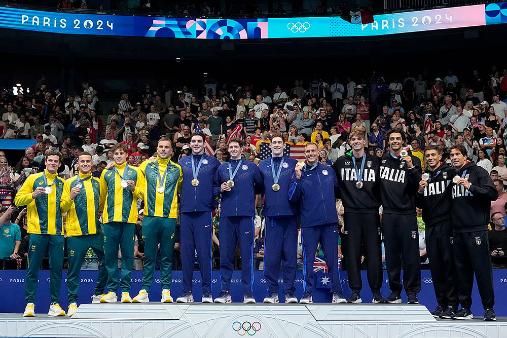 2024 Paris Olympics Team swimming medalists_mens 4x100-meter freestyle relay