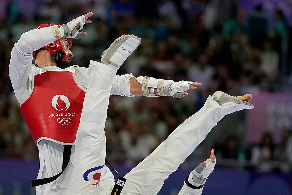 2024 Paris Olympics Day 14_mens 80kg Taekwondo semifinal