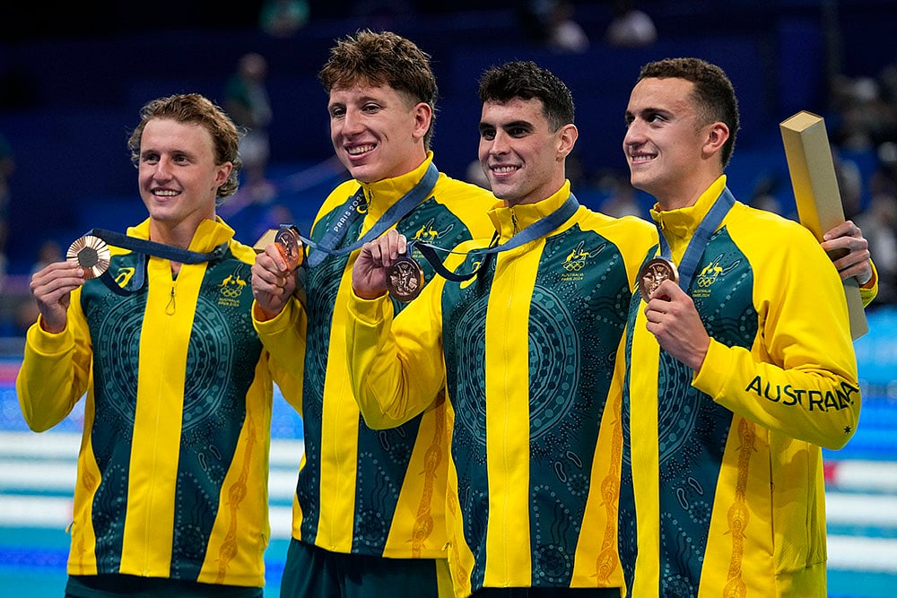 2024 Paris Olympics Team swimming_Australias bronze medalist mens 4x200-meter freestyle relay team