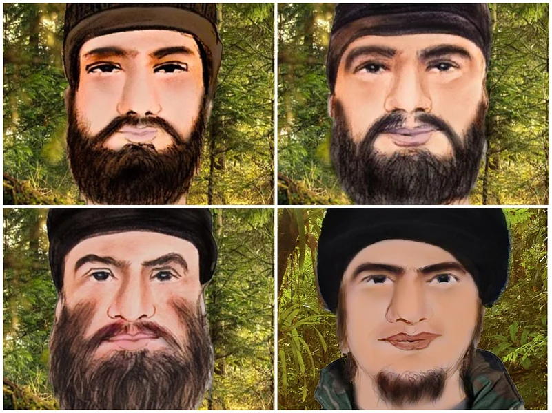 Sketches of the four terrorists |