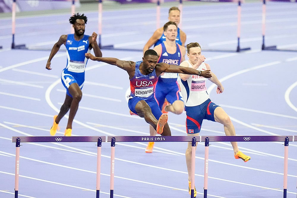 2024 Paris Olympics_Mens 400-meter hurdles final_Rai Benjamin_7
