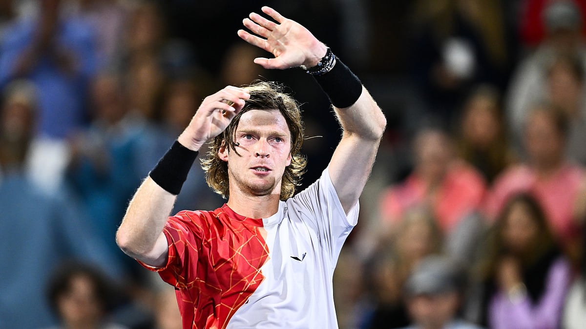 Andrey Rublev in action at the Canadian Open