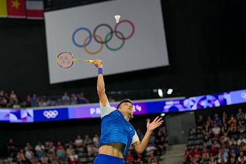 Lakshya Sen at the Paris Olympics 2024. 