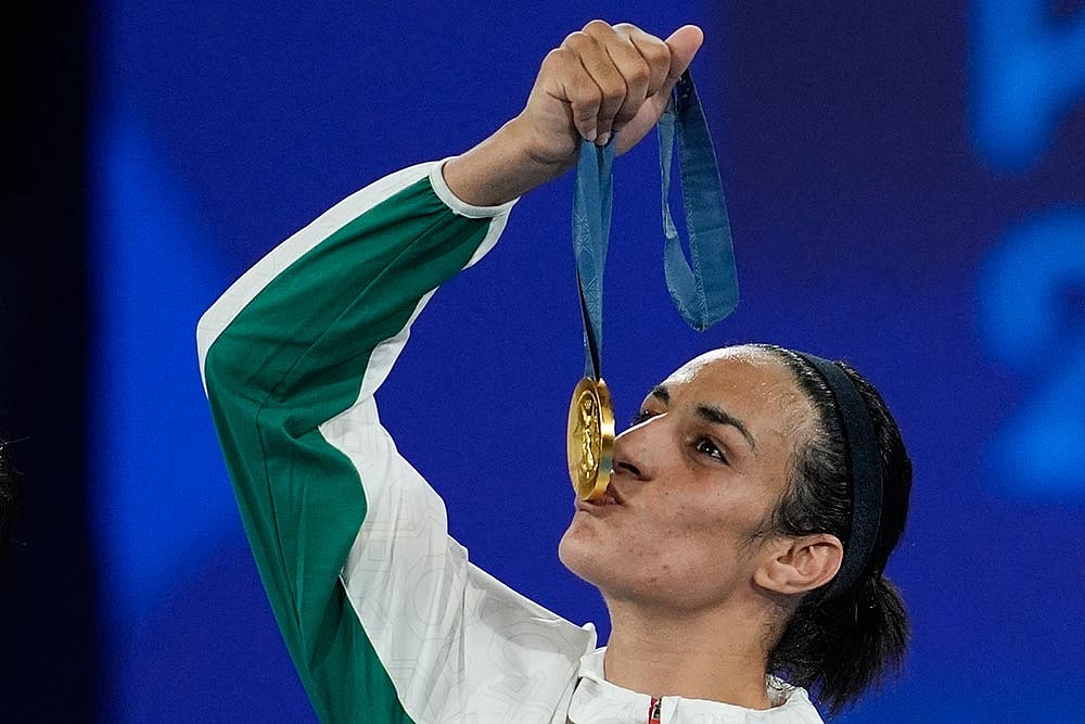 Photo: AP/John Locher : Paris Olympics Boxing