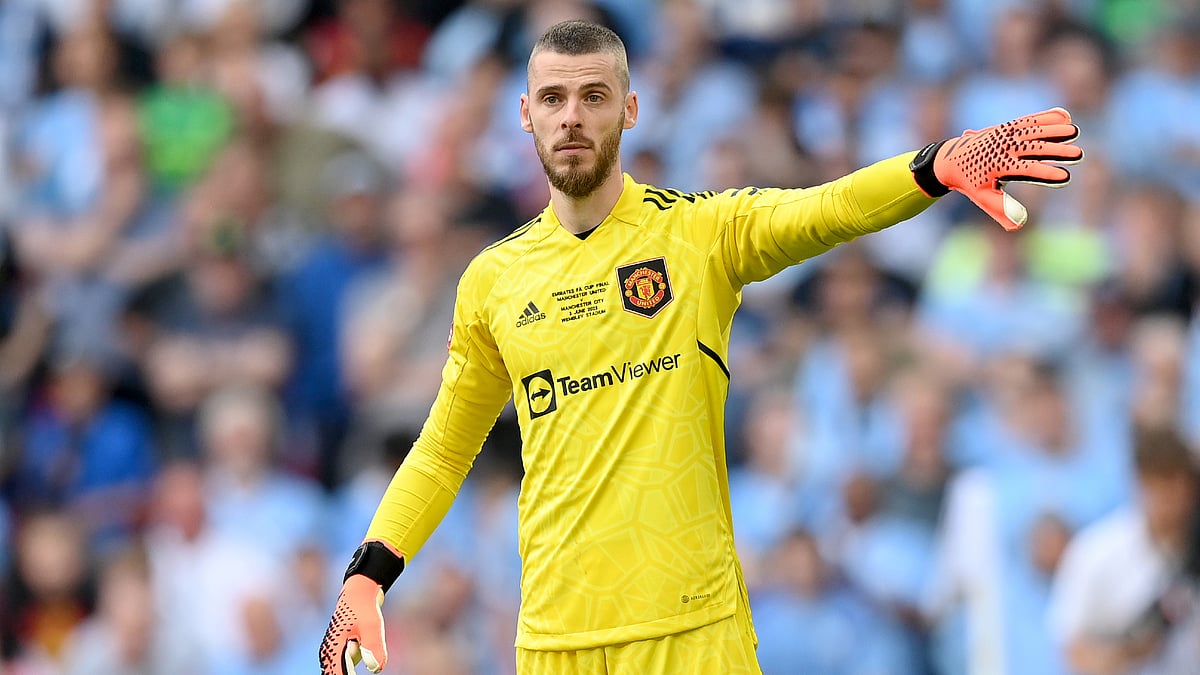 David de Gea in action on his last appearance for Manchester United, in the 2023 FA Cup final.