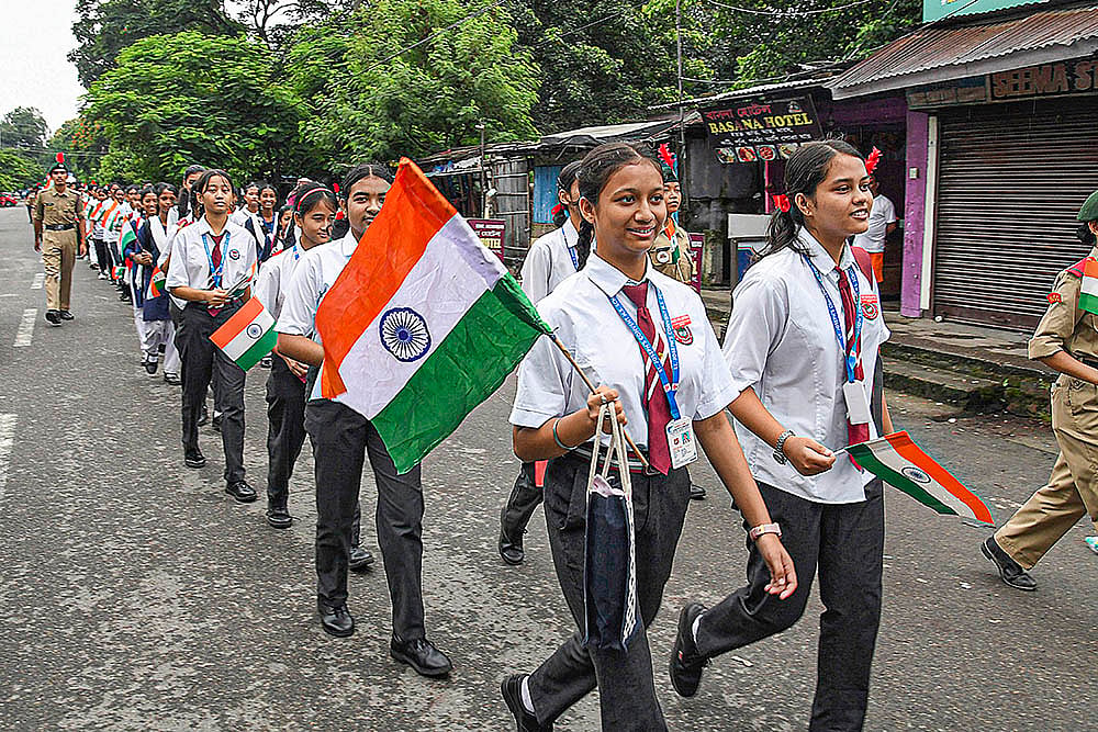 Students participate in Tiranga Yatra in Sonitpur