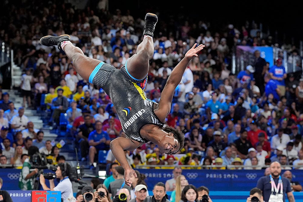 2024 Paris Olympics Day 16 Photo Gallery_womens freestyle 76kg bronze medal wrestling match
