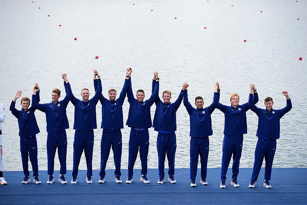 2024 Paris Olympics Rowing Medallists_mens eight rowing final Bronze medalists United States