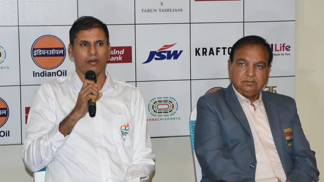 PCI : Paralympic Committee of India president Devendra Jhajharia addresses the media ahead of the Paris Paralympic Games 2024.