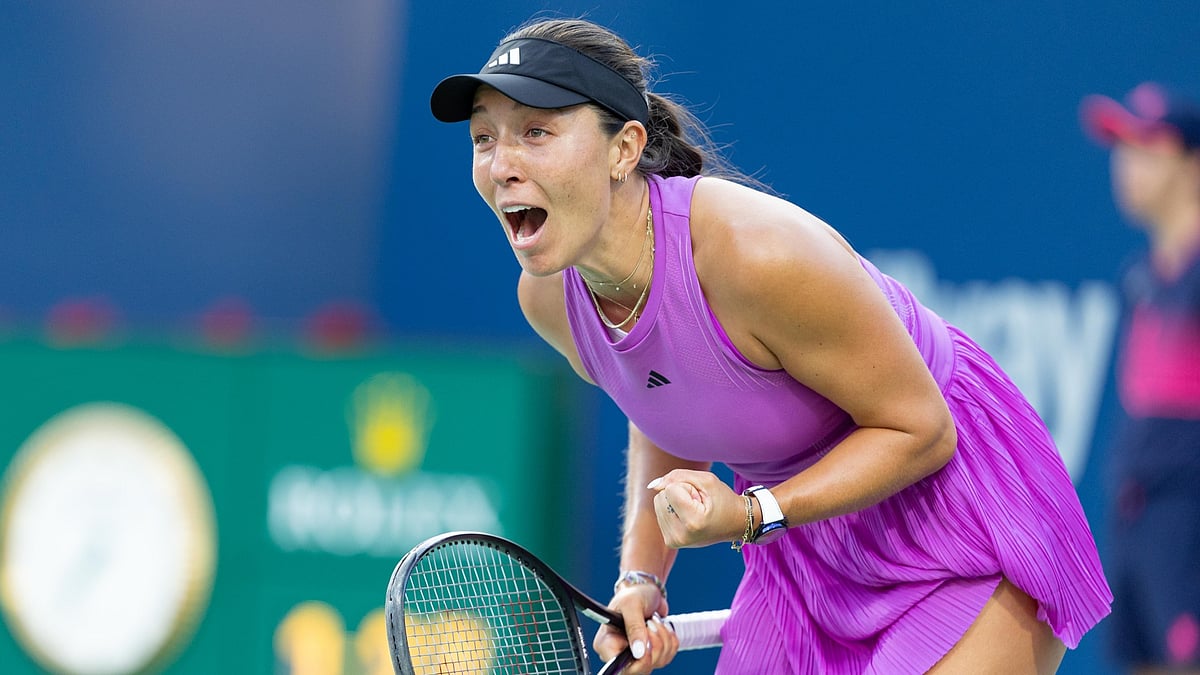 Jessica Pegula celebrates in Toronto