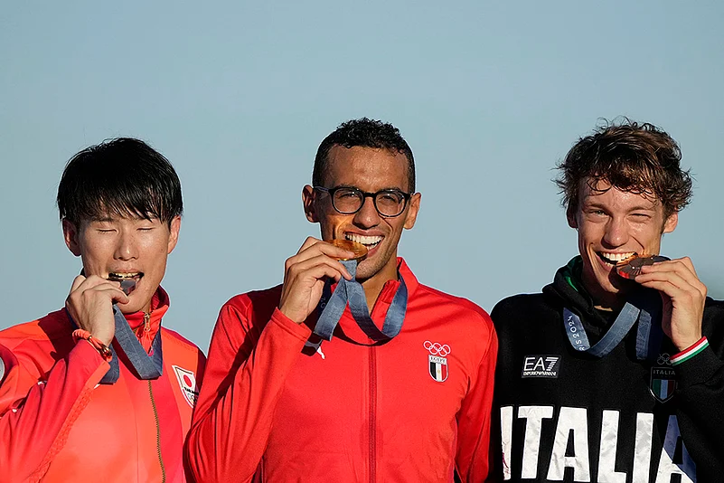 2024 Paris Olympics mens Modern Pentathlon Medallists