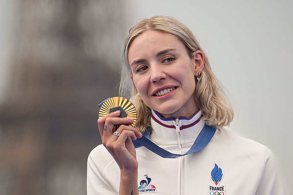 2024 Paris Olympics Triathlon Medallists_Gold medalist Frances Cassandre Beaugrand