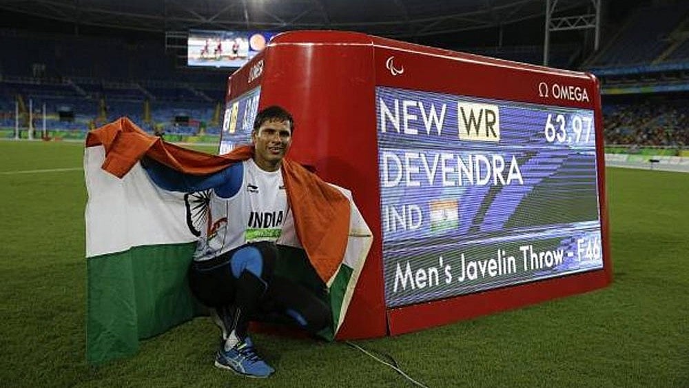 Devendra Jhajharia broke the para javelin throw F46 world record at the Tokyo Paralympics. - File