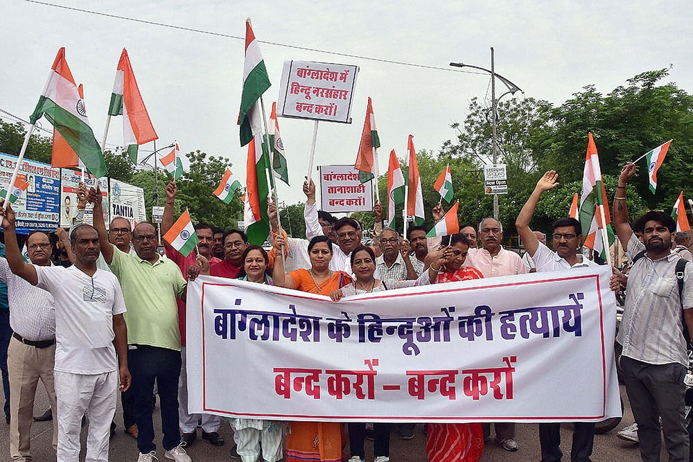 Protest over violence against Hindus in Bangladesh