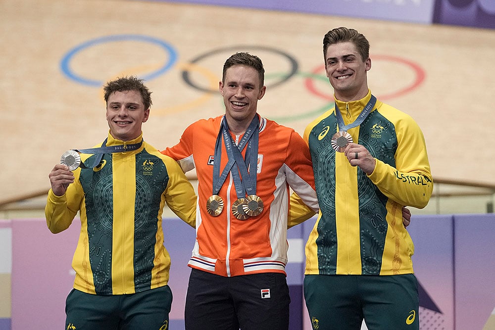 2024 Paris Olympics Track Cycling Medallists_mens keirin event