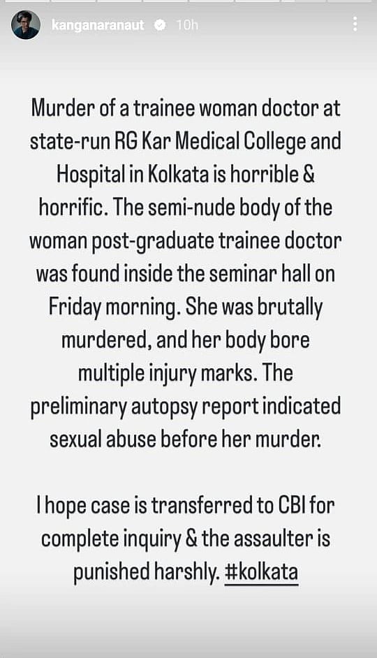 Kangana Ranaut on her Instagram Stories