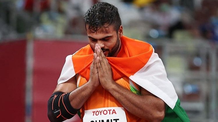 Indian javelin thrower paraathlete Sumit Antil.  - X | Paralympic India 
