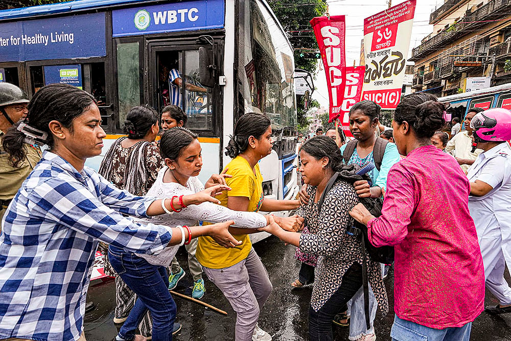 Socialist Unity Centre of India (Communist) strike in Kolkata