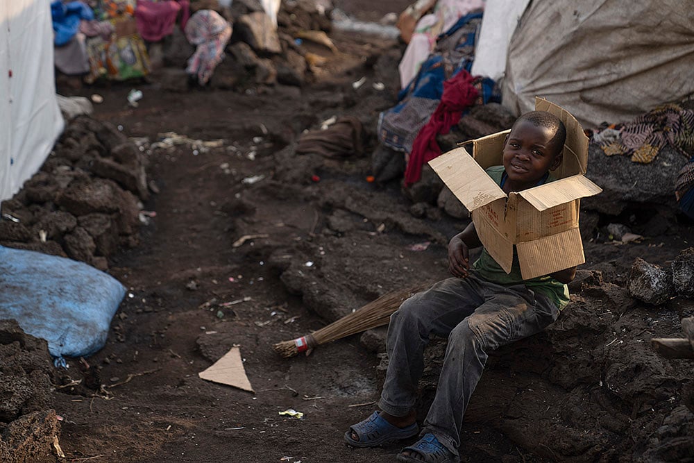 Congo Mpox outbreak_A child plays in the Bulengo refugee camp in Goma