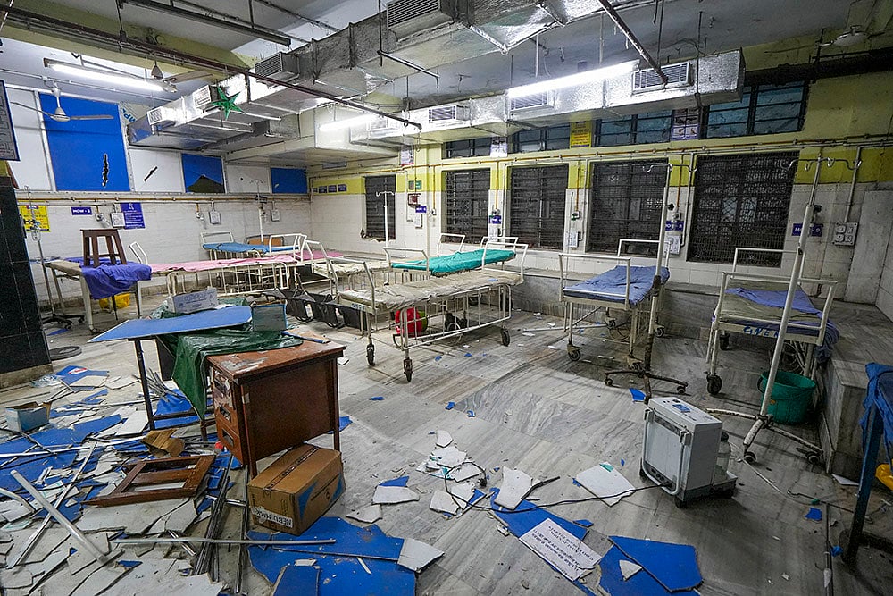 Kolkata doctor murder case: miscreants vandalised a portion of RG Kar Hospital