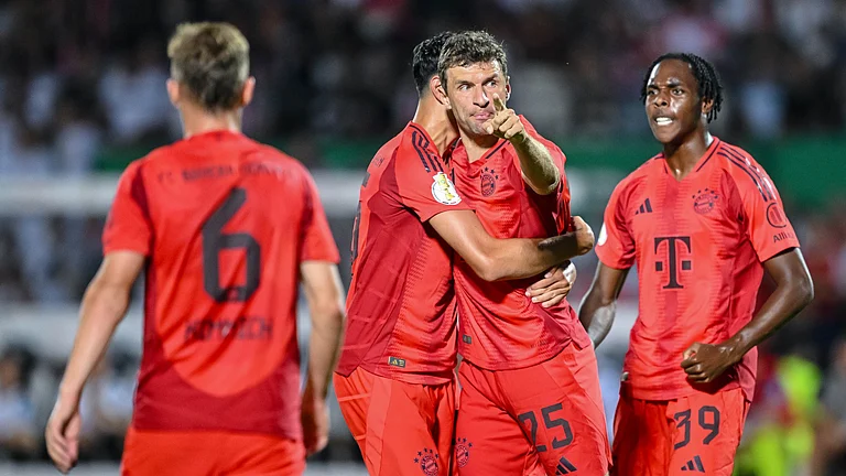 Bayern Munich goalscorer, Thomas Muller. - null